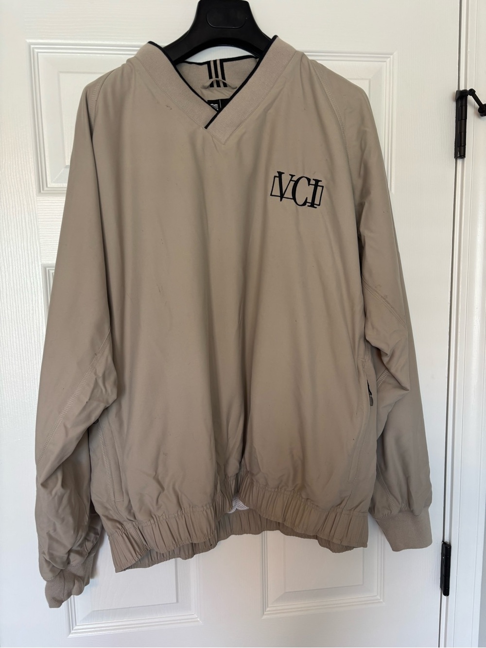 adidas Men's Windbreaker Pullover Jacket in Taupe